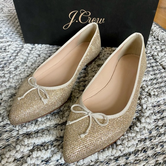 J. Crew Shoes - J Crew Gemma Glitter Flats
Size 7
Color Sand
